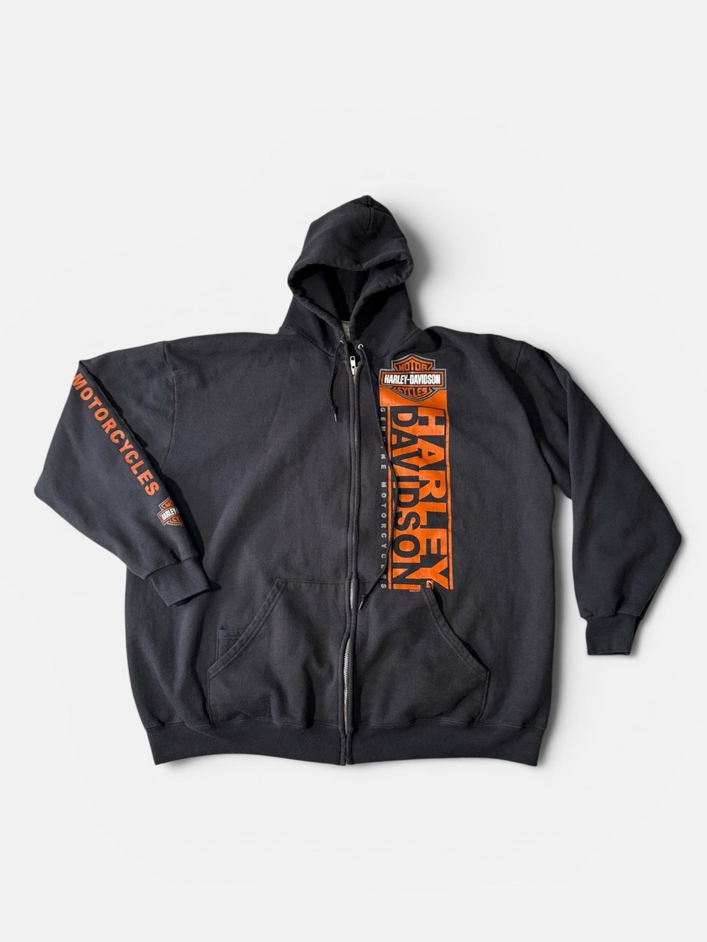 Harley Davidson mens XL black Missoula MT full zip fleece motorcycle hoodie EUC